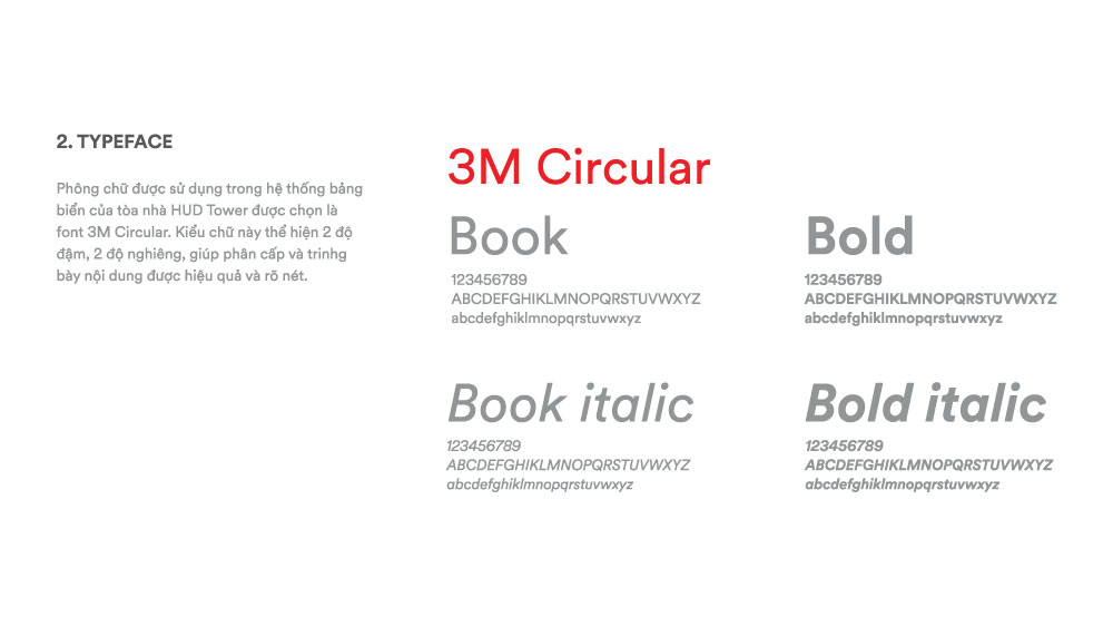 Font chữ dùng cho tòa nhà HUD Tower