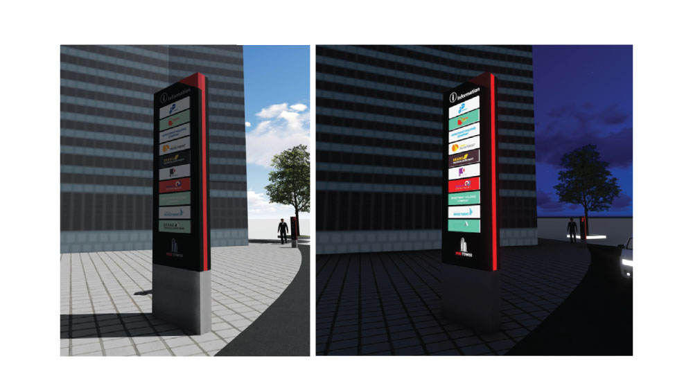 Phối cảnh biển tên khách thuê tòa nhà HUD Tower