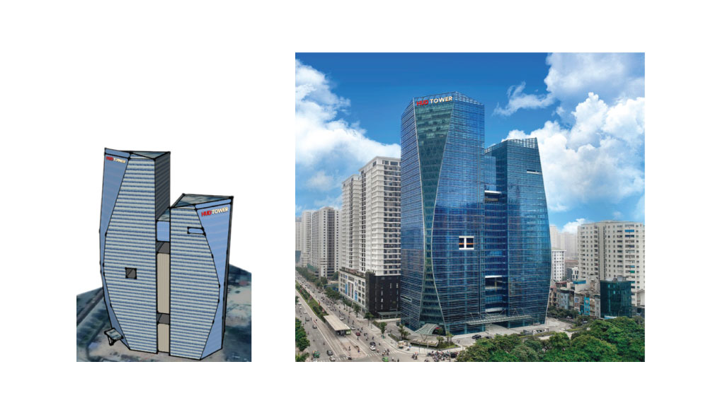 Phối cảnh bộ chữ tòa nhà HUD Tower