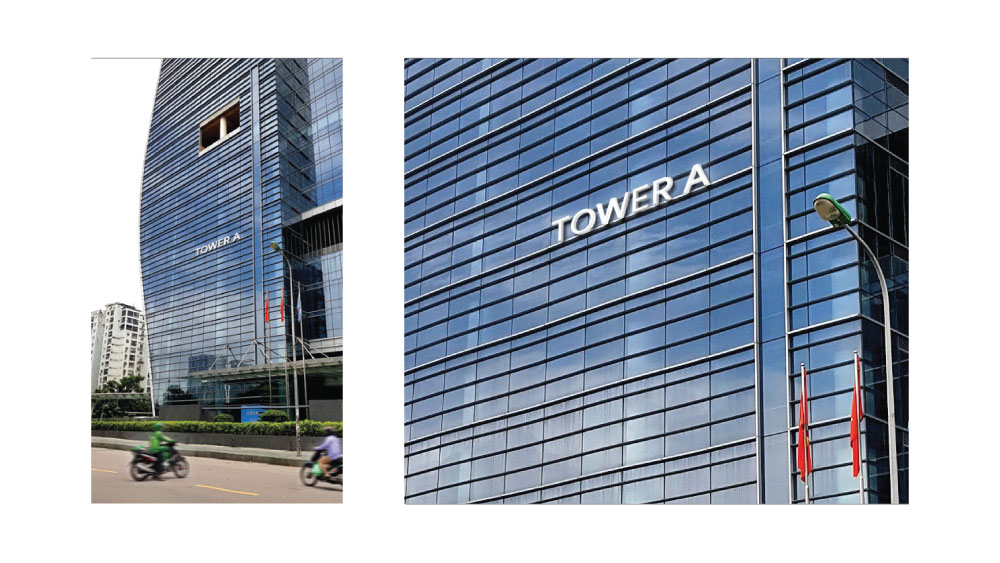 Bộ chữ trên cao tòa nhà HUD Tower