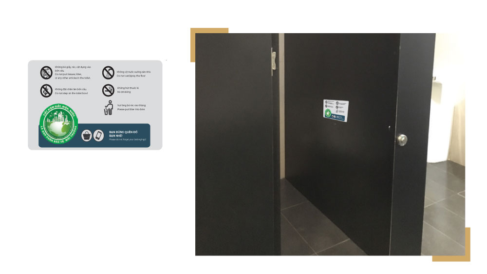 Biển gắn trong cabin wc