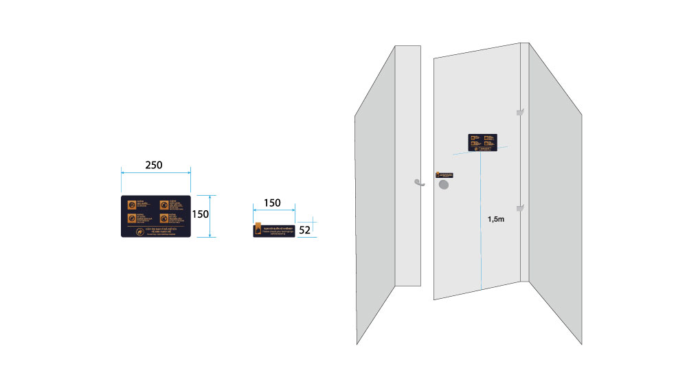 Biển nhắc nhở trong wc