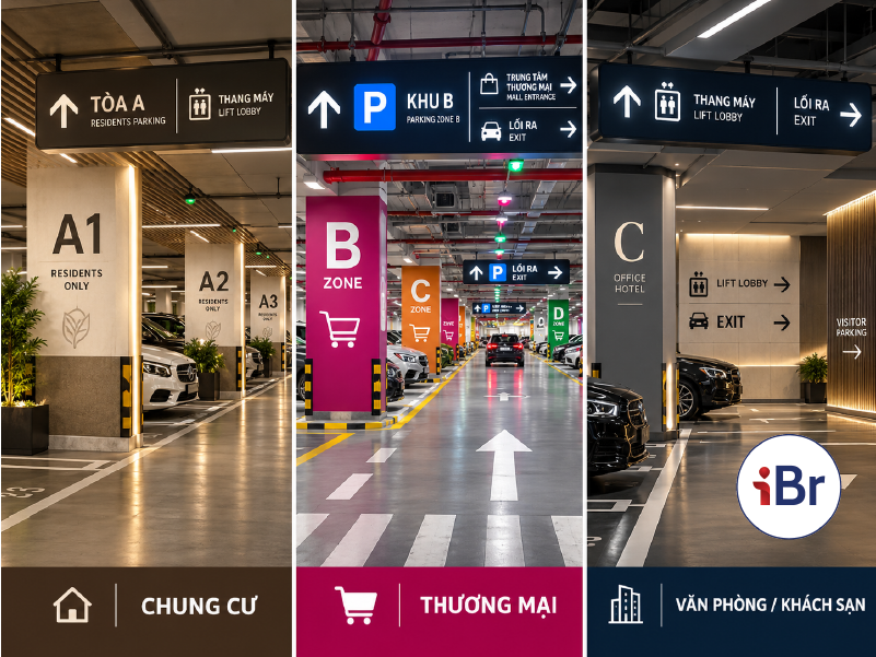 Biển chỉ dẫn tầng hầm theo từng loại công trình “có gì khác biệt”?