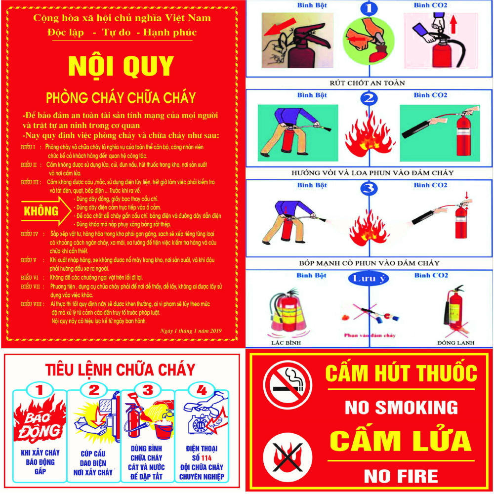 Bộ biển tiêu lệnh PCCC