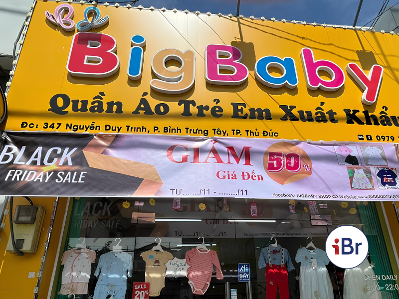 Bảng hiệu shop quần áo thời trang trẻ em đẹp